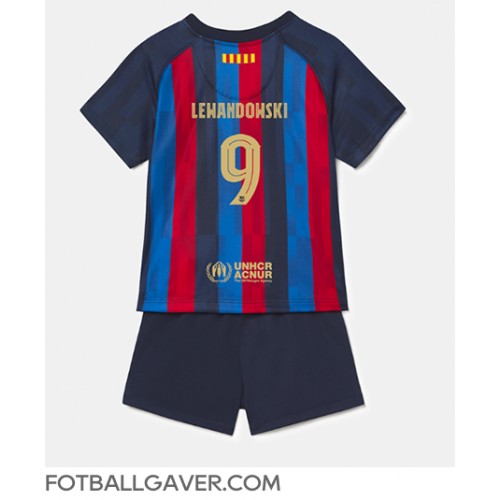 Barcelona Robert Lewandowski #9 Fotballklær Hjemmedraktsett Barn 2022-23 Kortermet (+ korte bukser)